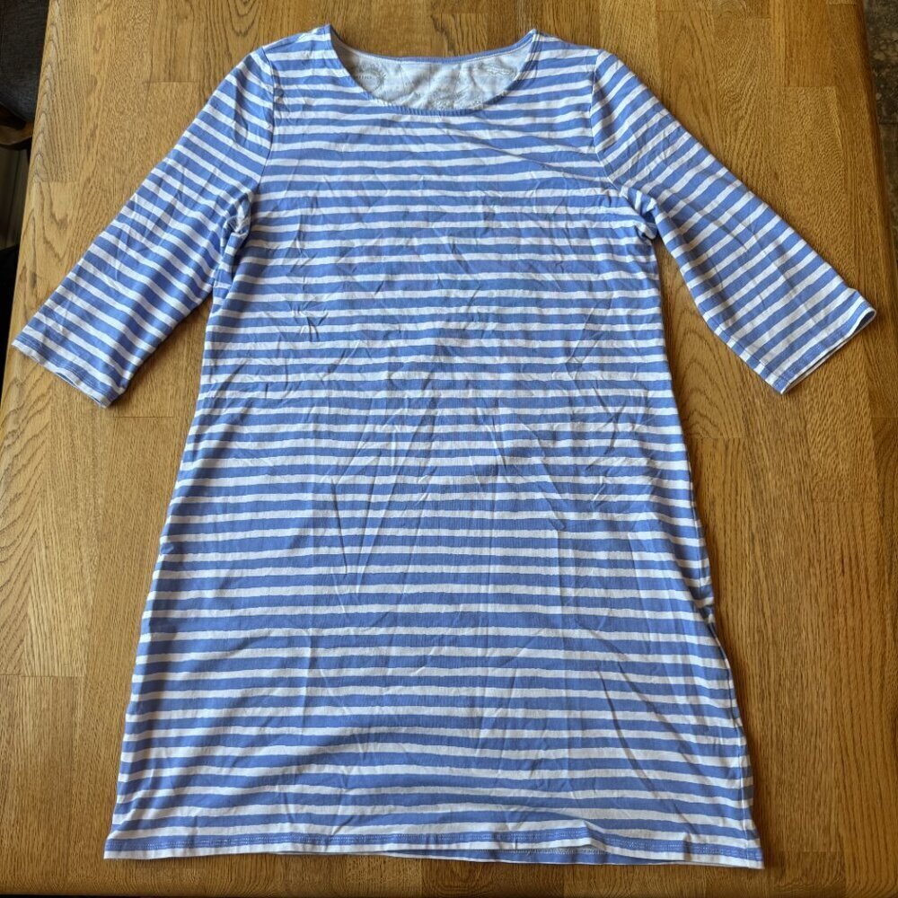 Hiho Striped Dress Nautical Blue White Size Large - Picture 2 of 8